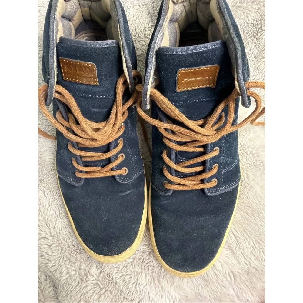 Vans Blue Suede High Top Skate Shoes OTW Collection Men's 11.5 Quilted Interior